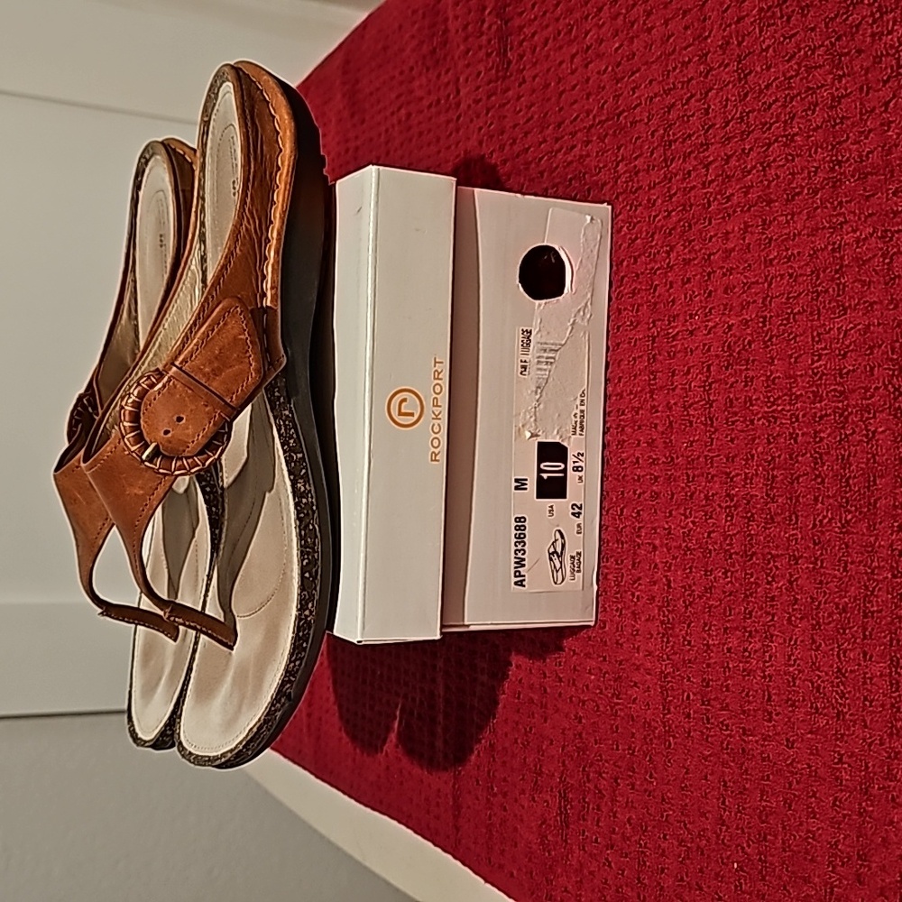 Rockport sandals, brown leather, size 10 - Picture 4 of 4